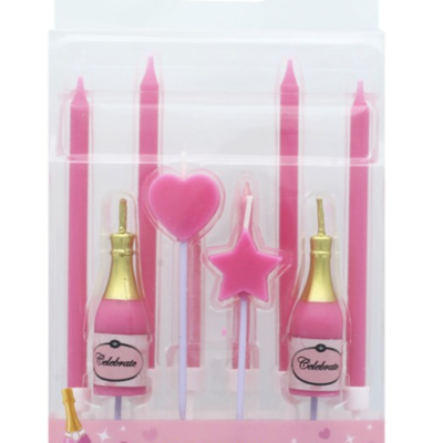 10 Pink Fizz Candles
