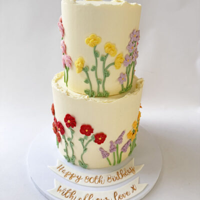 Piped Wildflower Cake