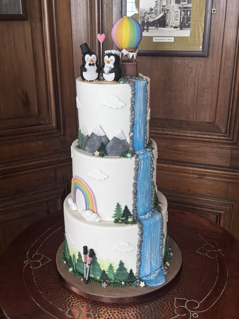 Chile inspired travel themed wedding cake 